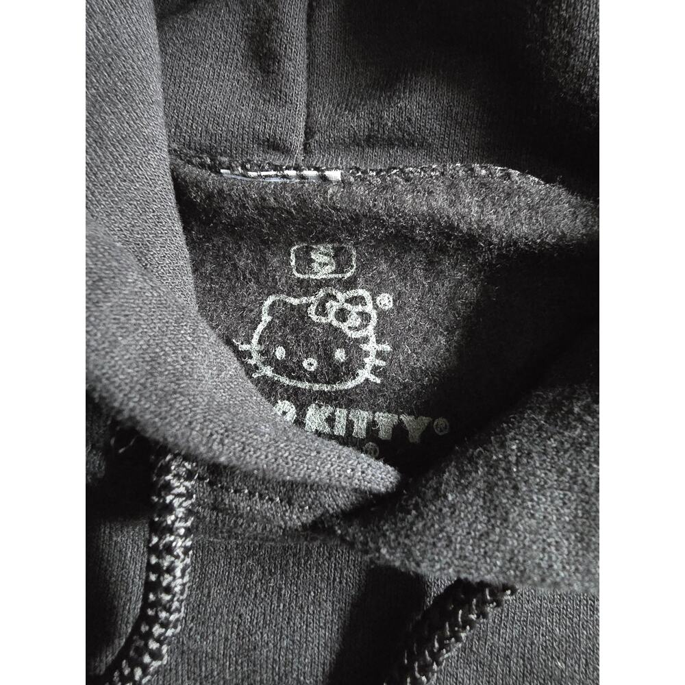 NEW HELLO KITTY HOODIE GUITAR SKULLS ROCK N ROLL MEN WOMEN UNISEX BLACK‎ Small - Picture 2 of 4